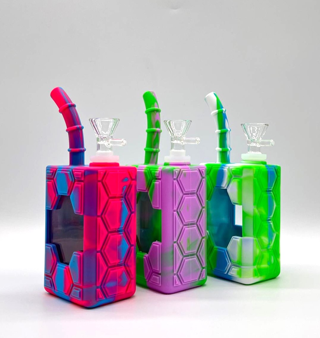 7" Silicone Juice Box bong-Assorted Color