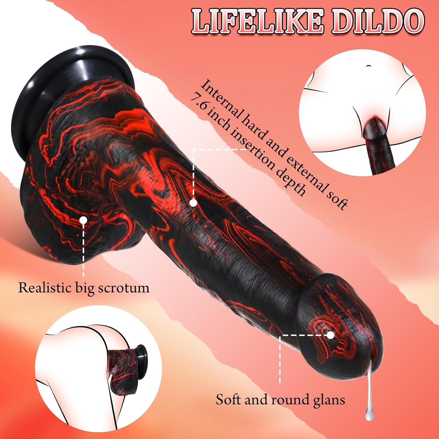 DeepGlide 10” Thick Thrusting Dildo Vibrator-2