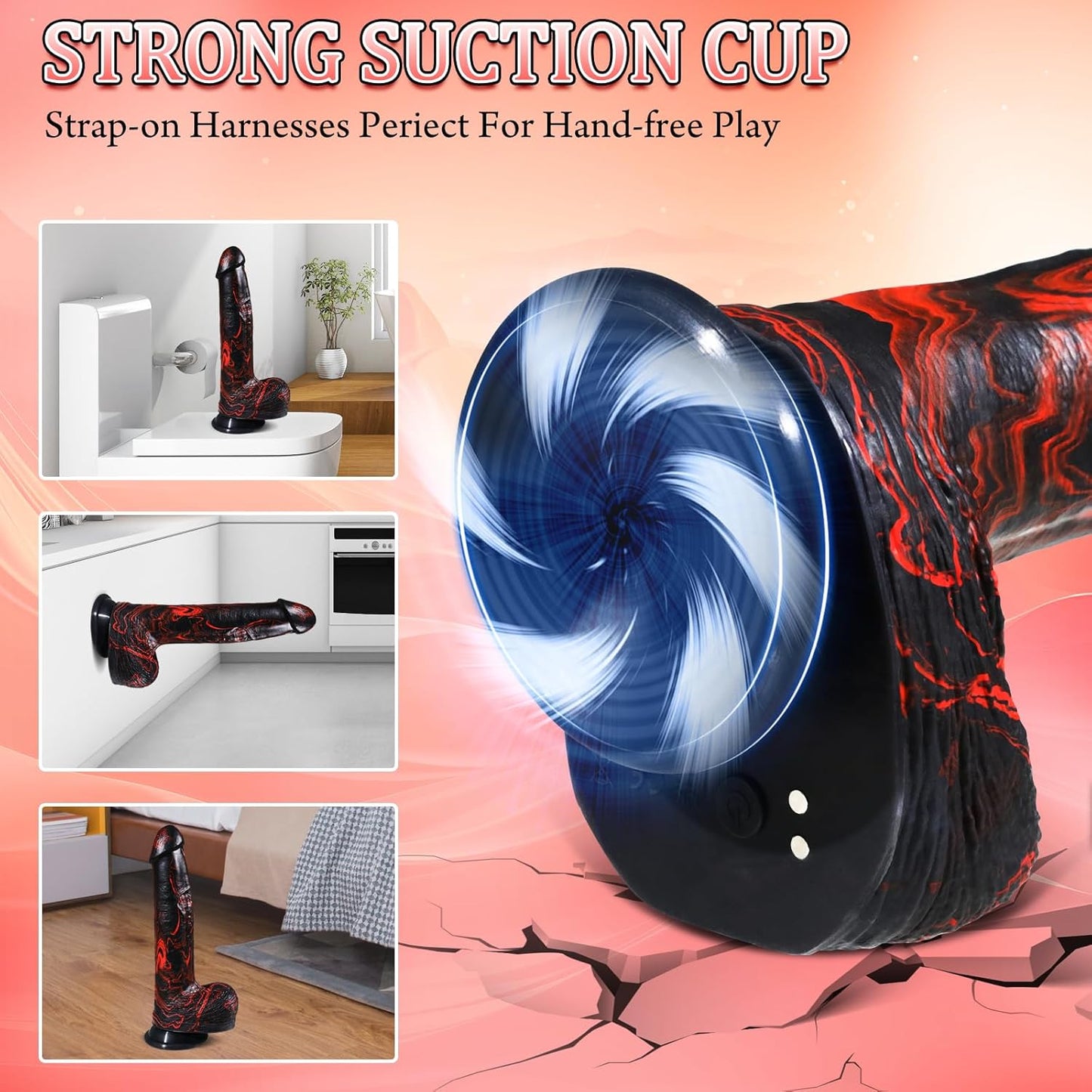 DeepGlide 10” Thick Thrusting Dildo Vibrator-4