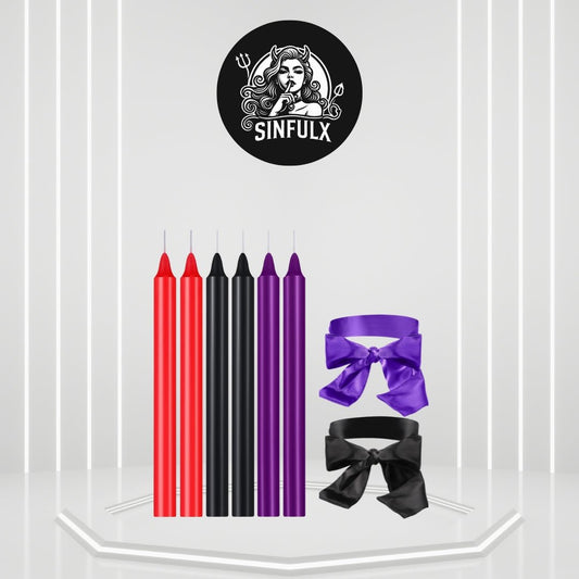 BDSM Low Temperature Candles & Blindfold Set-0
