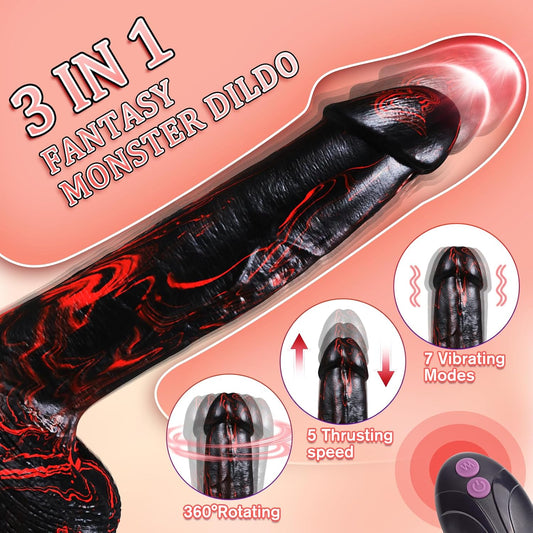 DeepGlide 10” Thick Thrusting Dildo Vibrator-1